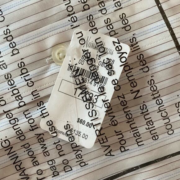 Ike Behar Mens button Up Shirt Neiman Marcus dress stripe NWT 17 / 33 - Picture 3 of 5